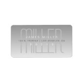 Elegant Uniek Modern Grijs Monogram Retouradres Etiket (Voorkant)