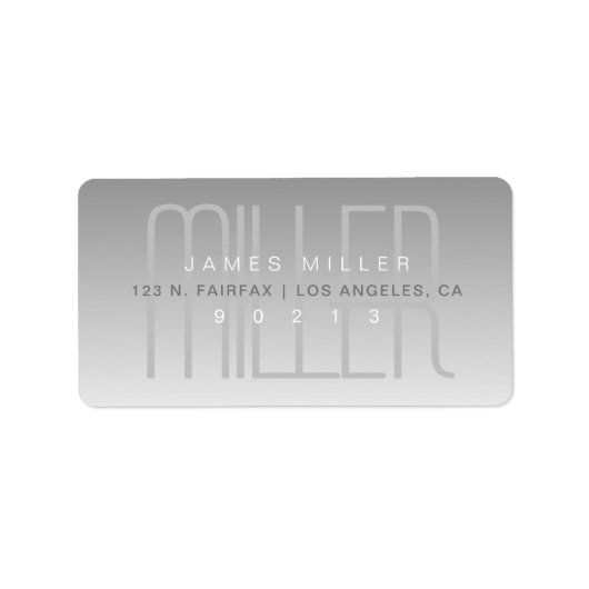 Elegant Uniek Modern Grijs Monogram Retouradres Etiket (Voorkant)