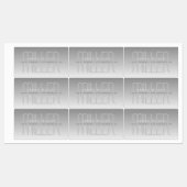 Elegant Uniek Modern Grijs Waterdicht Labels (Vel)