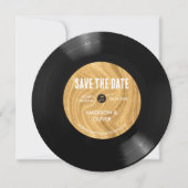 Elegant Uniek Retro Vinyl Record Sla de datum Kaart (Voorkant)