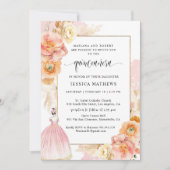 Elegant, uniek roze prinses Quinceañera Kaart (Voorkant)