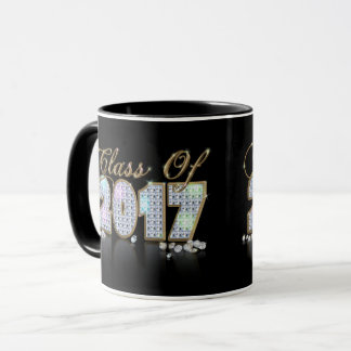 Elegant Unieke Black Gold Diamond Class of 2017 Mok