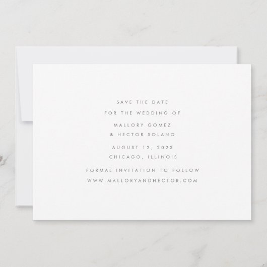 Elegant Unieke Fotobruiloft bewaart de datum Save The Date (Achterkant)