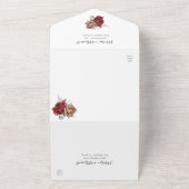 Elegant Unieke Herfst Floral Botanical Wedding All In One Uitnodiging (Buitenkant)