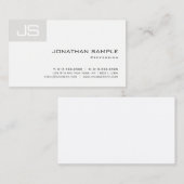 Elegant Unieke Monogram Smart Modern Plain Luxe Visitekaartje (Voorkant / Achterkant)