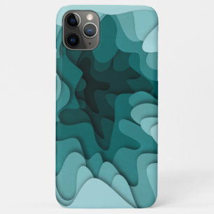 Elegant Unieke Turquoise Ombre Wave Illustratie Case-Mate iPhone Case