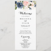 Elegant Unieke Winter Floral Wedding Programme Programmakaart (Voorkant)