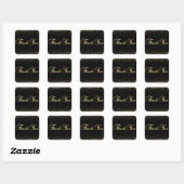 Elegant Unique Black Gold Confetti Dank u Vierkante Sticker (Vel)