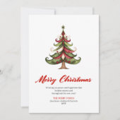 Elegant Unique Christmas Tree Greeting Template Feestdagenkaart (Voorkant)