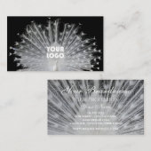 Elegant Unique Design Peacock Wit Zwart en Logo Visitekaartje (Voorkant / Achterkant)