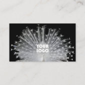 Elegant Unique Design Peacock Wit Zwart en Logo Visitekaartje (Voorkant)