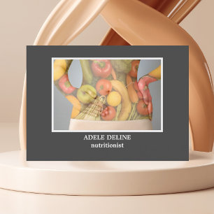 Elegant Unique Gray Nutritionist Diet Health Visitekaartje