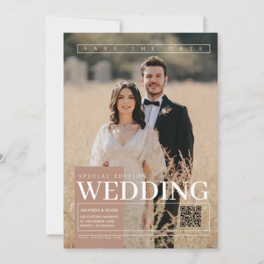 Elegant Unique Magazine Hoesje Bewaar de datum Kaart (Voorkant)