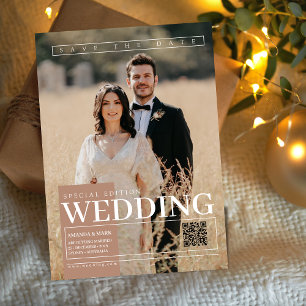 Elegant Unique Magazine Hoesje Bewaar de datum Kaart