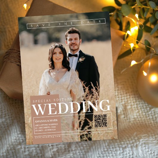 Elegant Unique Magazine Hoesje Bewaar de datum Kaart