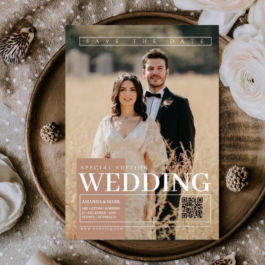 Elegant Unique Magazine Hoesje Bewaar de datum Kaart