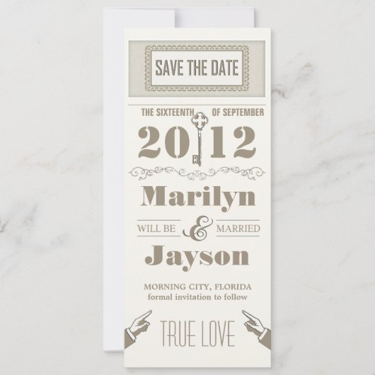 Elegant Unique Save the Date Uitnodigingen (Voorkant)