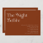 Elegant Unique Typography Rehearsal Dinner Invitat Kaart<br><div class="desc">Dit elegante repetitieve diner kenmerkt zich zeer unieke typografie,  minimalisme en een foto-achterkant. Het is tegelijkertijd klassiek en modern en het terracotta thema maakt het perfect voor grootschalig repetitief diners.</div>