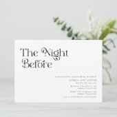 Elegant Unique Typography Rehearsal Dinner Kaart (Staand voorkant)