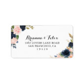 Elegant Unique Winter Floral Wedding RSVP Adres Etiket (Voorkant)