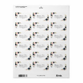 Elegant Unique Winter Floral Wedding RSVP Adres Etiket (Full Sheet)