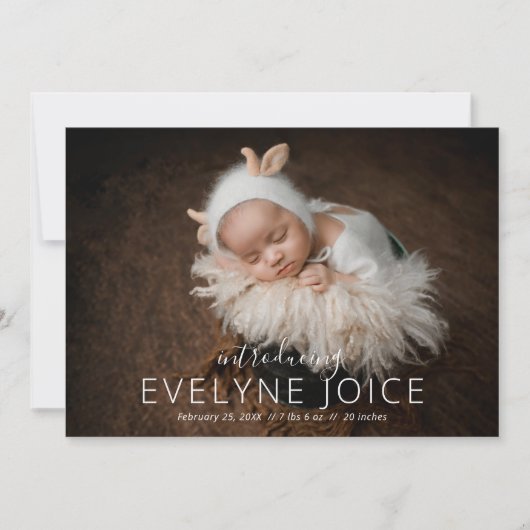 Elegant Unisex Foto Collage Newborn Baby Aankondiging (Voorkant)