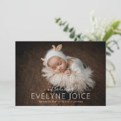 Elegant Unisex Foto Collage Newborn Baby Aankondiging (Staand voorkant)