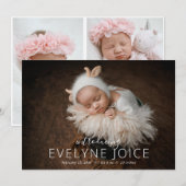 Elegant Unisex Foto Collage Newborn Baby Aankondiging (Voorkant / Achterkant)