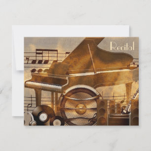 Elegant  Unisex Muziek Overweguitnodigingen Kaart