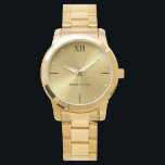 Elegant Unisex overmaats Gold Bracelet wa Horloge<br><div class="desc">Elegant Unisex oversize Gold Bracelet eWatch</div>