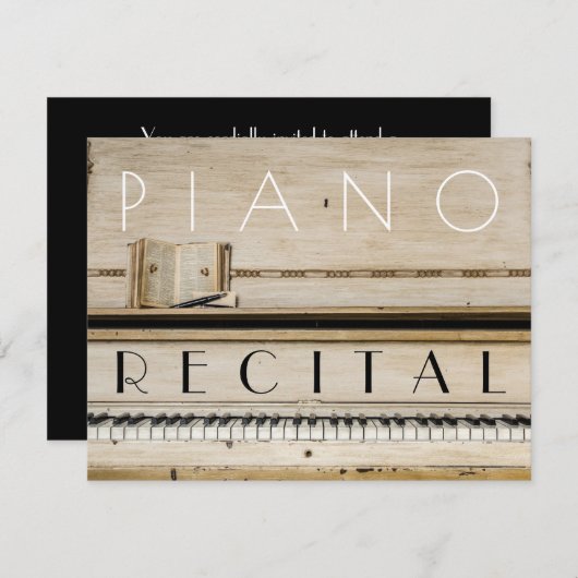 Elegant Unisex Piano Overweging Uitnodigingen (Voorkant / Achterkant)