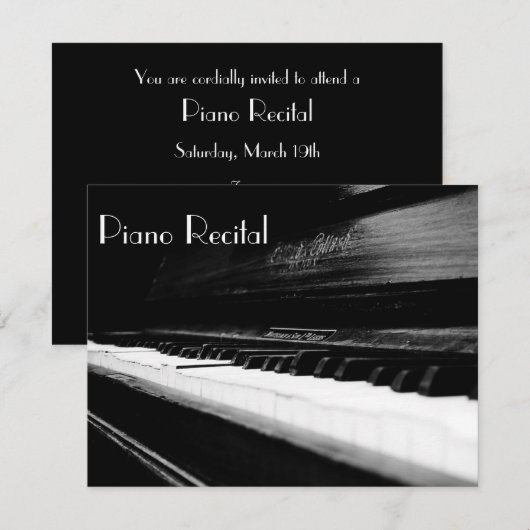 Elegant  Unisex Piano Overweging Uitnodigingen (Voorkant / Achterkant)