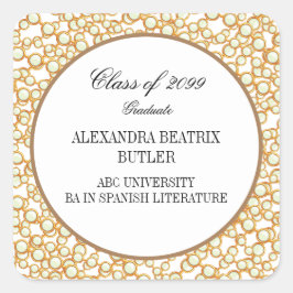 Elegant University Master's Afstudeerder Graduatio Vierkante Sticker