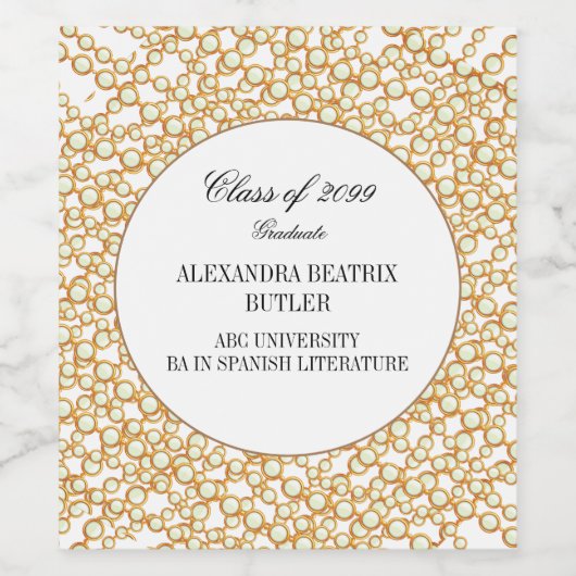 Elegant University Master's Afstudeerder Graduatio Wijn Etiket (Enkel label)