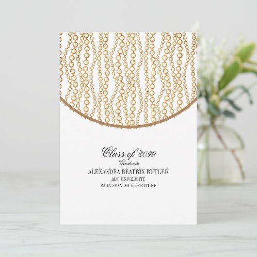 Elegant University Master's Grad Graduation Party Kaart (Staand voorkant)