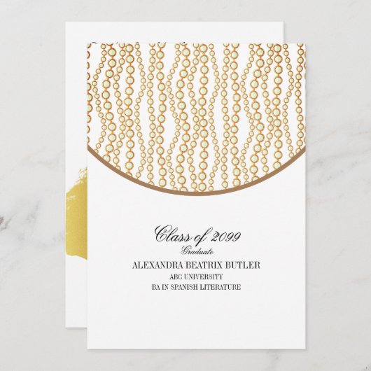 Elegant University Master's Grad Graduation Party Kaart (Voorkant / Achterkant)