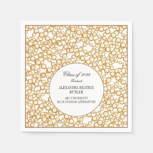 Elegant University Master's Grad Graduation Party Servet (Voorkant)