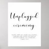 Elegant Unplugged ceremony bruiloft bord Poster (Voorkant)