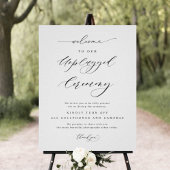 Elegant Unplugged Ceremony Vertical Wedding Sign Poster