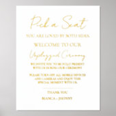 Elegant Unplugged Ceremony Weddenschap Welkomsttek Folie Afdrukken (Voorkant)