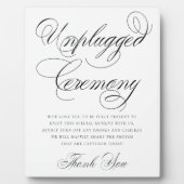 Elegant Unplugged Ceremony zwarte kalligrafie Fotoplaat (Voorkant)