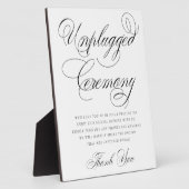 Elegant Unplugged Ceremony zwarte kalligrafie Fotoplaat (Zijkant)