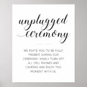 Elegant Unplugged Wedding Ceremony Sign Poster (Voorkant)