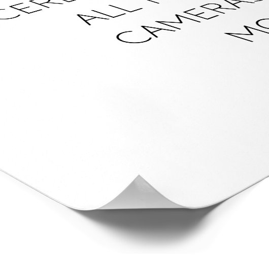 Elegant Unplugged Wedding Ceremony Sign Poster (Hoek)