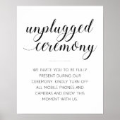 Elegant Unplugged Wedding Ceremony Sign Poster (Voorkant)