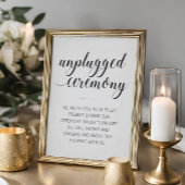 Elegant Unplugged Wedding Ceremony Sign Poster