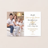 Elegant Unto ons Een kind is gouden kerst geboren Folie Kaarten (Binnen)