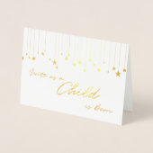Elegant Unto ons Een kind is gouden kerst geboren Folie Kaarten (Voorkant)