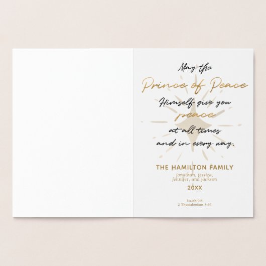 Elegant Unto ons Een kind is gouden kerst geboren Folie Kaarten (Binnen)