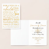 Elegant Unto ons Een kind is gouden kerst geboren Folie Kaarten (Display)